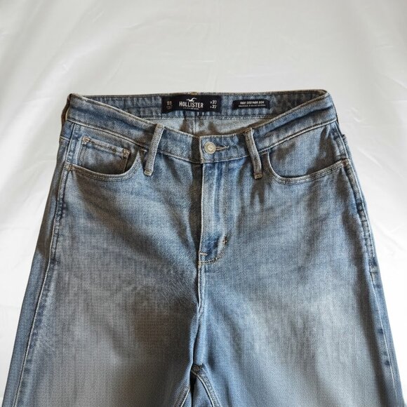 Hollister High Rise Mom Jeans Women 5R W27 L27 Blue  Stretch - Picture 4 of 7